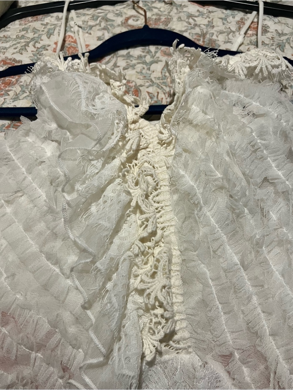 Delicate Ivory Lace & Ruffle Camisole - Picture 5 of 8